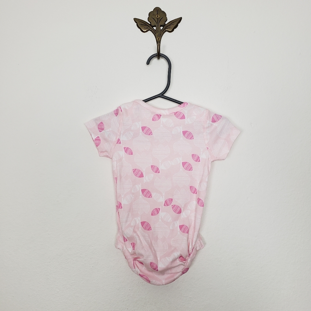 Hanna Andersson Organic Cotton Pink Tulip Print One Piece Bodysuit 60cm 3-6 mo - Picture 2 of 6